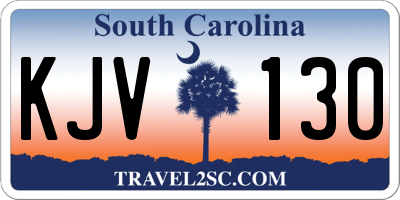 SC license plate KJV130