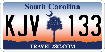 SC license plate KJV133