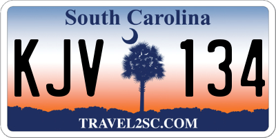 SC license plate KJV134
