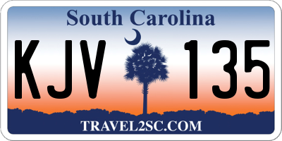 SC license plate KJV135