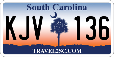 SC license plate KJV136