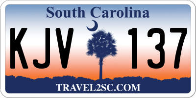 SC license plate KJV137