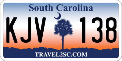 SC license plate KJV138