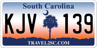 SC license plate KJV139