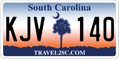 SC license plate KJV140