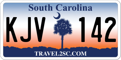 SC license plate KJV142