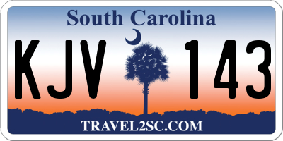 SC license plate KJV143