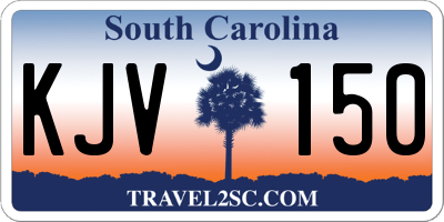 SC license plate KJV150