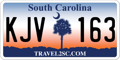 SC license plate KJV163