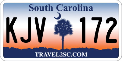 SC license plate KJV172