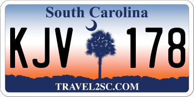 SC license plate KJV178