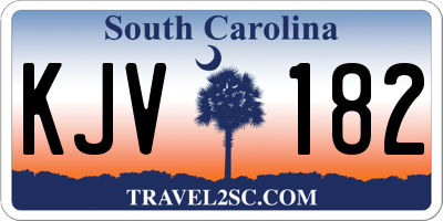 SC license plate KJV182