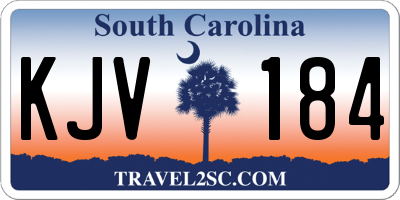 SC license plate KJV184