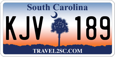 SC license plate KJV189