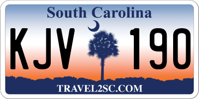 SC license plate KJV190