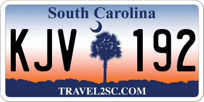 SC license plate KJV192