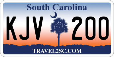 SC license plate KJV200