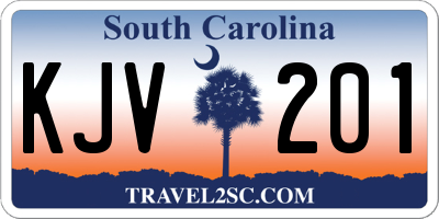 SC license plate KJV201