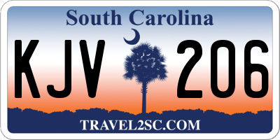 SC license plate KJV206