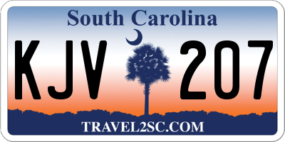 SC license plate KJV207