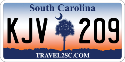 SC license plate KJV209