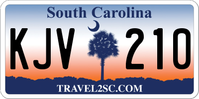 SC license plate KJV210