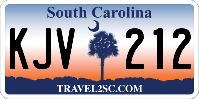 SC license plate KJV212