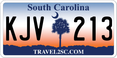 SC license plate KJV213