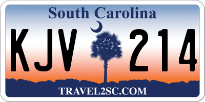 SC license plate KJV214