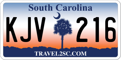 SC license plate KJV216