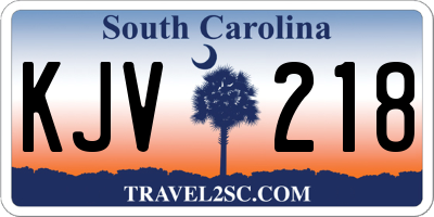 SC license plate KJV218