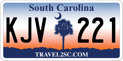 SC license plate KJV221