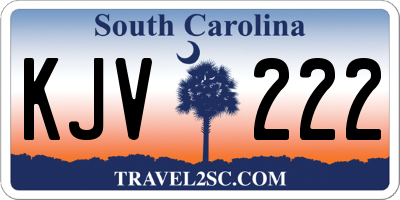 SC license plate KJV222