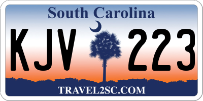 SC license plate KJV223