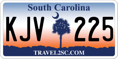 SC license plate KJV225