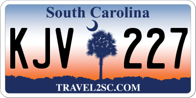 SC license plate KJV227