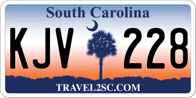 SC license plate KJV228