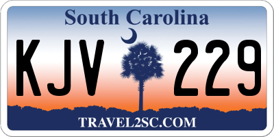 SC license plate KJV229