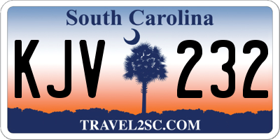 SC license plate KJV232