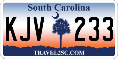 SC license plate KJV233