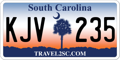 SC license plate KJV235