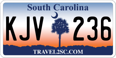 SC license plate KJV236
