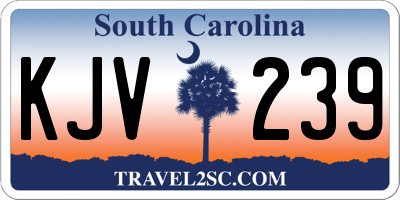 SC license plate KJV239