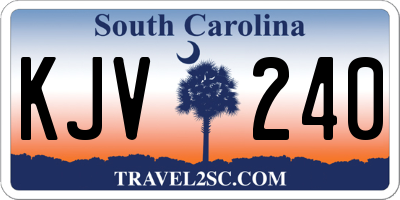 SC license plate KJV240