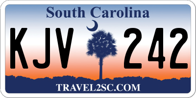 SC license plate KJV242