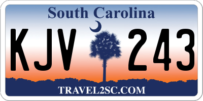SC license plate KJV243