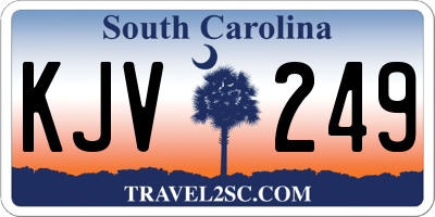 SC license plate KJV249
