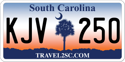 SC license plate KJV250