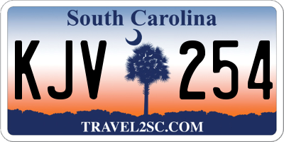 SC license plate KJV254