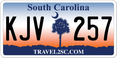SC license plate KJV257